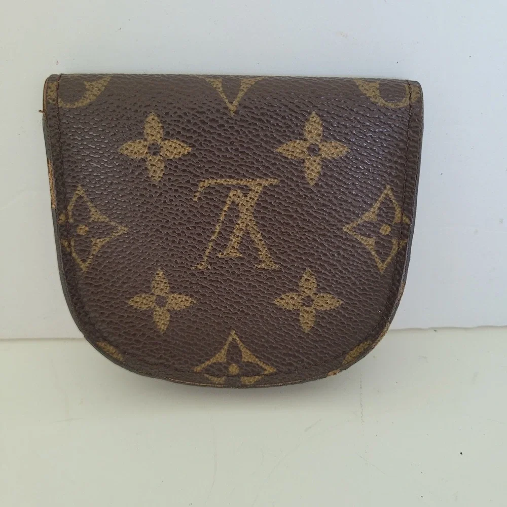 Louis Vuitton Monogram Porte Monnaie Gousset Coin Purse Wallet CT0050 Brown